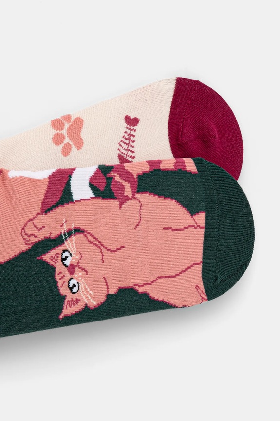 Oblečenie Bavlnené ponožky s motívom mačiek (2-pack) viac farieb RS25.LGD205 viacfarebná