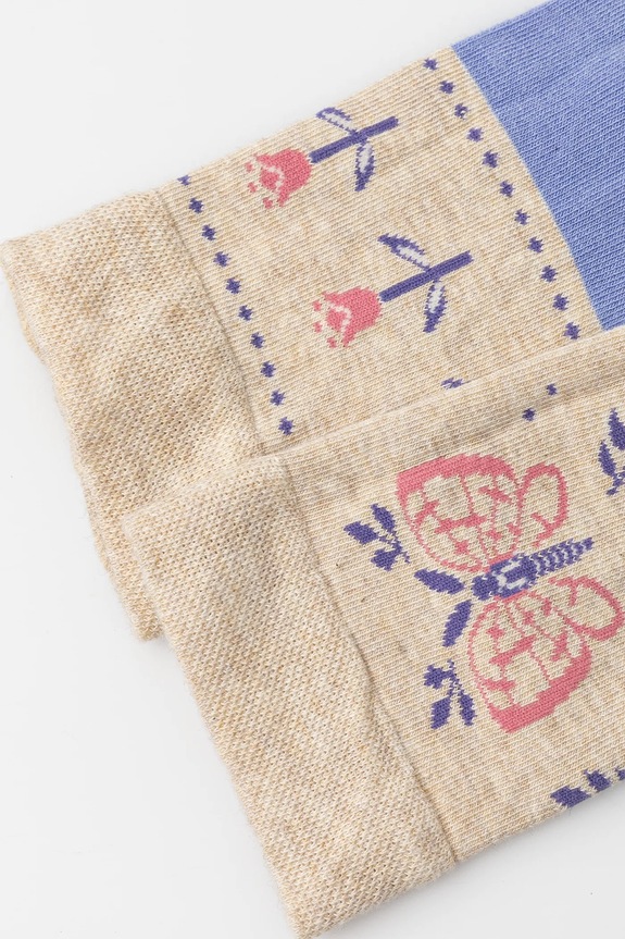 Odzież Skarpetki bawełniane damskie z motywem roślinnym i zwierzęcym (2-pack) kolor multicolor RS25.LGD207 multicolor