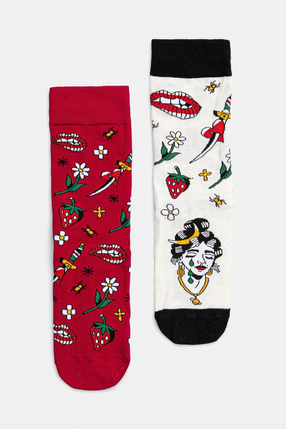 Skarpetki bawełniane damskie by Patryk Hilton (2-pack) kolor multicolor RS25.LGD251 multicolor RS25