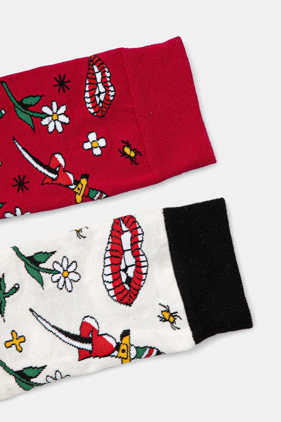 Odzież Skarpetki bawełniane damskie by Patryk Hilton (2-pack) kolor multicolor RS25.LGD251 multicolor