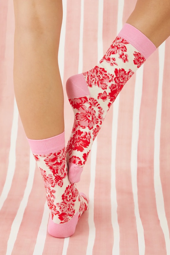 Bavlnené ponožky dámske s kvetinovým vzorom (2-pack) viac farieb RS25.LGD300 viacfarebná