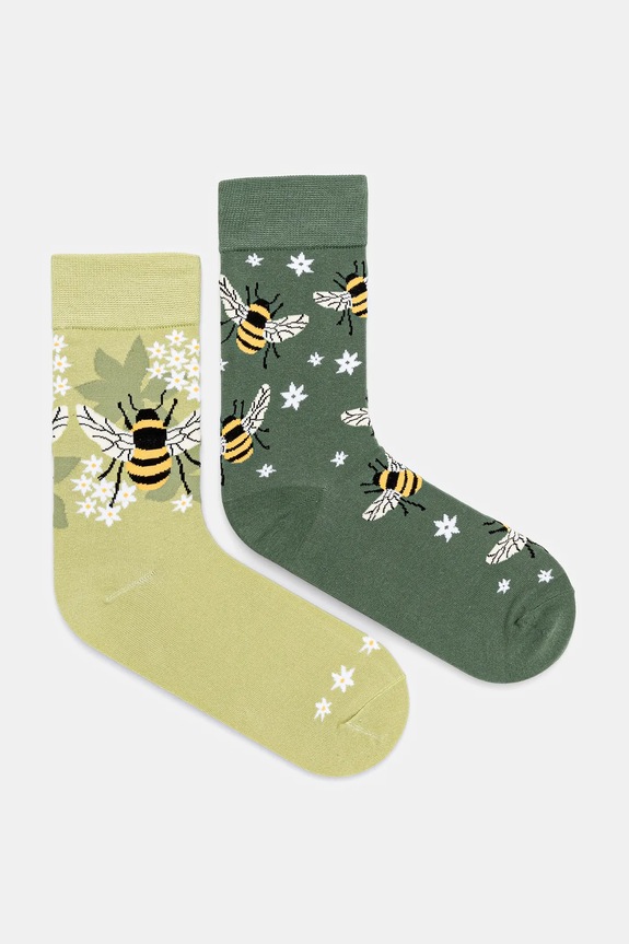 Skarpetki (2-pack) bawełniane damskie w pszczoły kolor multicolor RS25.LGD401 multicolor RS25