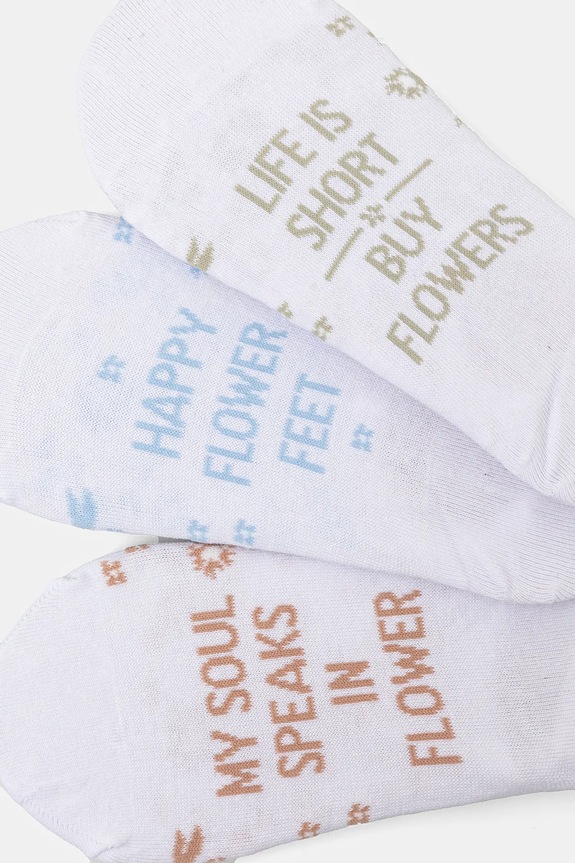 Bavlnené ponožky dámske s kvetinovým vzorom (3-pack) viac farieb RS25.LGD508 viacfarebná RS25