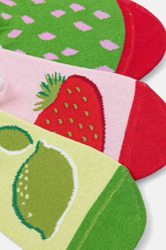 Skarpetki bawełniane damskie w owoce (3-pack) kolor multicolor RS25-LGD509 multicolor RS25