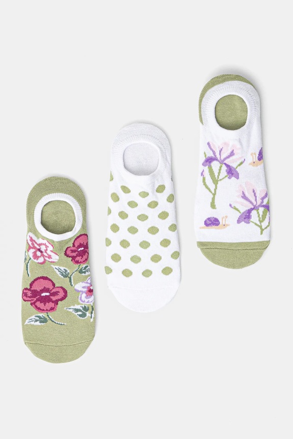 Skarpetki (3-pack) bawełniane damskie w kwiaty kolor multicolor RS25.LGD604 multicolor RS25