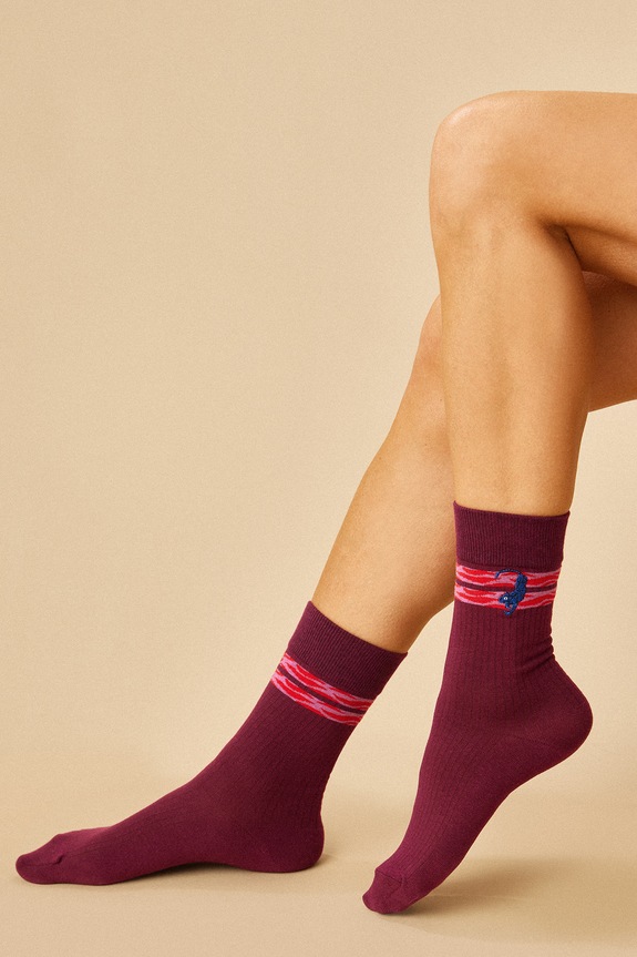 Skarpetki (2-pack) damskie by Patrycja Niewiadomska, Sense of Values kolor multicolor skarpetki długie multicolor RS25.LGD651