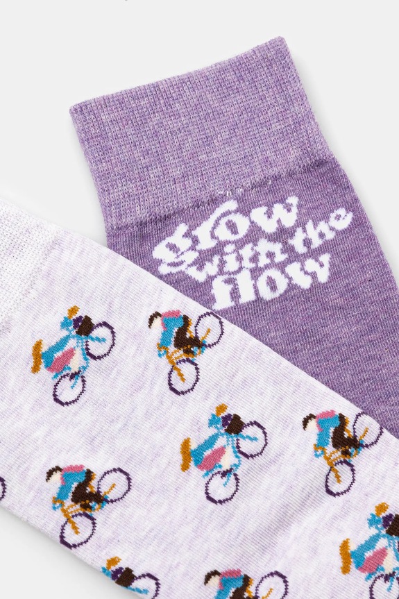 Skarpetki bawełniane damskie w rowery (2-pack) kolor multicolor RS25.LGD800 multicolor RS25