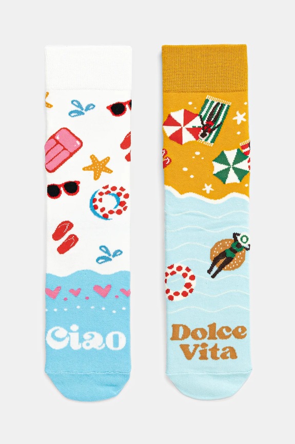 Skarpetki bawełniane damskie wzorzyste (2-pack) kolor multicolor skarpetki długie multicolor RS25.LGD802