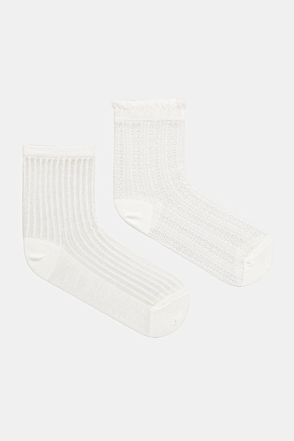 Skarpetki damskie żakardowe (2-pack) kolor biały skarpetki długie biały RS25-LGDA06
