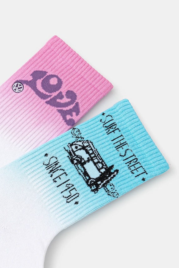 Skarpetki bawełniane damskie Volkswagen (2-pack) kolor multicolor RS25-LGDA50 multicolor RS25