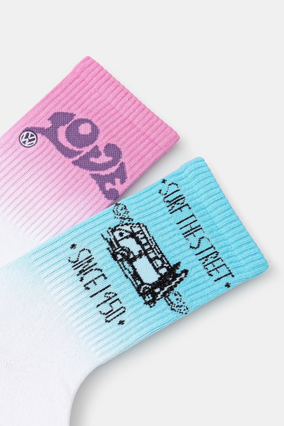 Skarpetki bawełniane damskie Volkswagen (2-pack) kolor multicolor RS25-LGDA50 multicolor RS25