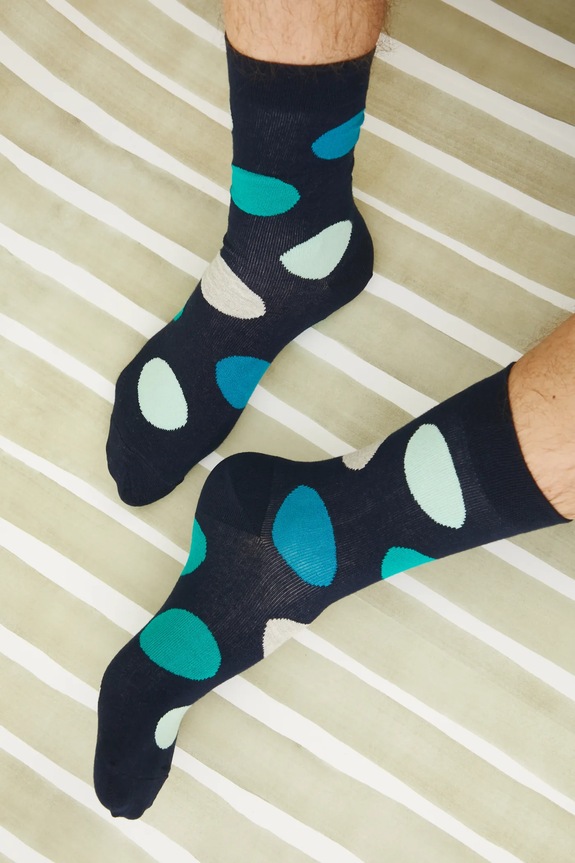 Skarpetki bawełniane męskie w kropki (2-pack) kolor multicolor skarpetki długie multicolor RS25.LGM104