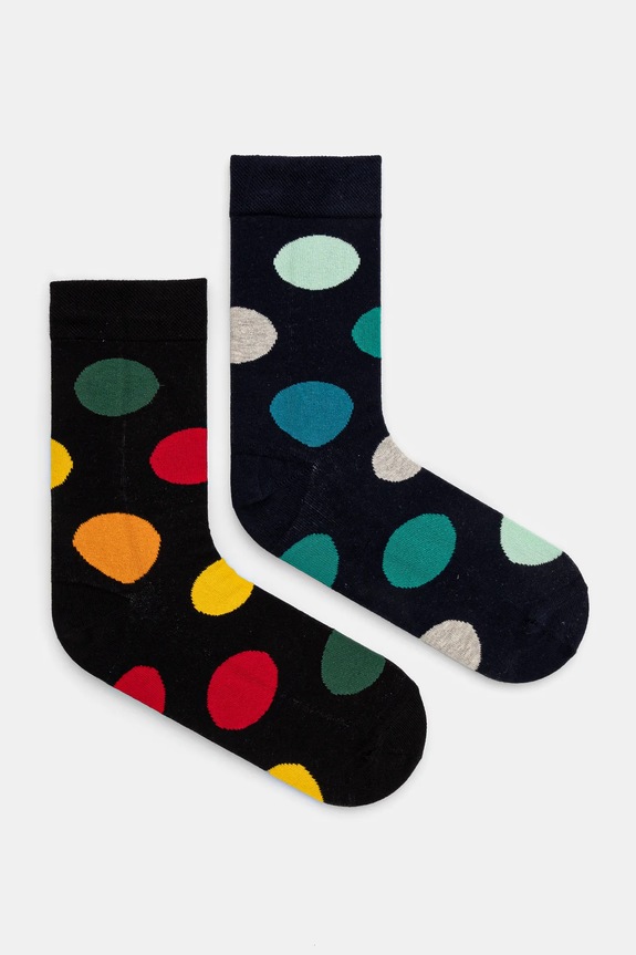 Skarpetki bawełniane męskie w kropki (2-pack) kolor multicolor RS25.LGM104 multicolor RS25