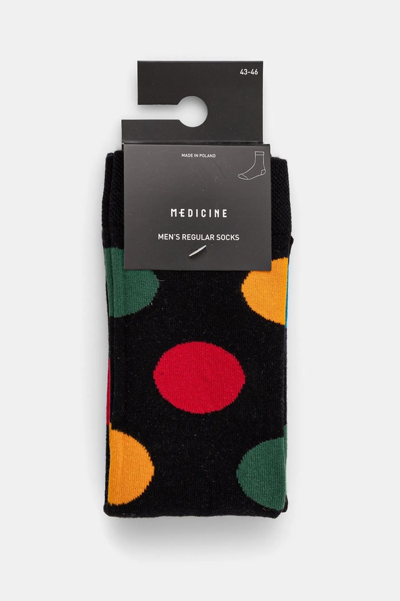 Skarpetki bawełniane męskie w kropki (2-pack) kolor multicolor multicolor RS25.LGM104