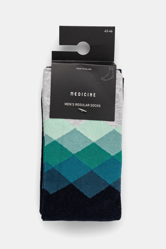 Odzież Skarpetki bawełniane męskie wzorzyste (2-pack) kolor multicolor RS25-LGM105 multicolor