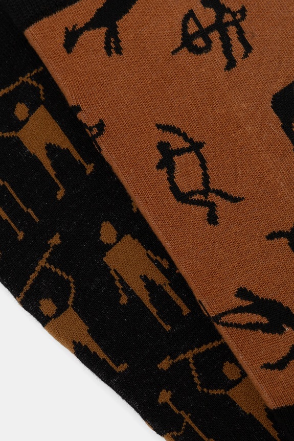 Odzież Skarpetki bawełniane męskie wzorzyste (2-pack) kolor multicolor RS25.LGM108 multicolor