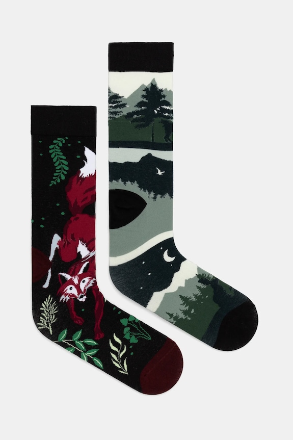 Skarpetki bawełniane męskie z motywem roślinnym i zwierzęcym (2-pack) kolor multicolor RS25.LGM114 multicolor RS25