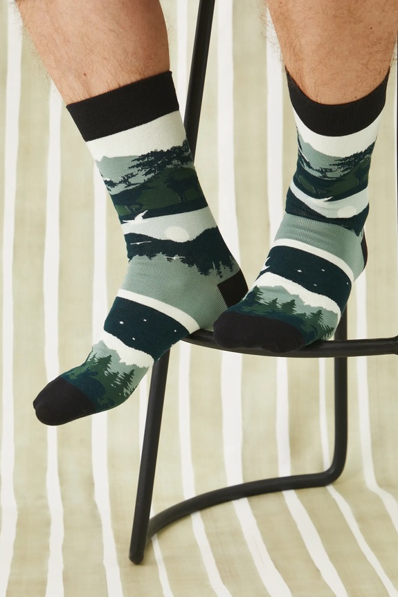 Skarpetki bawełniane męskie z motywem roślinnym i zwierzęcym (2-pack) kolor multicolor multicolor RS25.LGM114