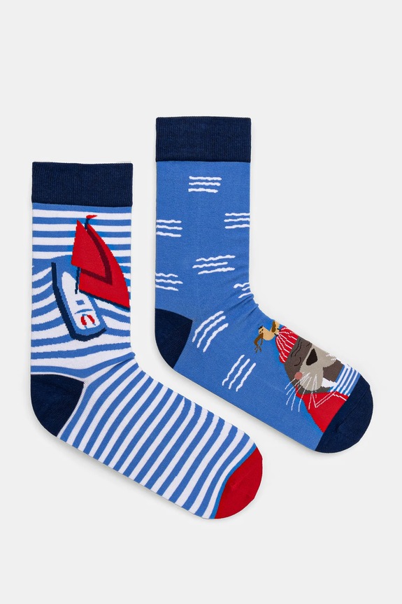 Skarpetki (2-pack) bawełniane męskie z motywem morskim kolor multicolor RS25-LGM201 multicolor RS25