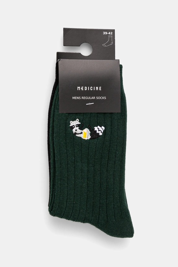 Skarpetki (2-pack) męskie z wiskozą z ozdobnym haftem kolor multicolor multicolor RS25-LGM212