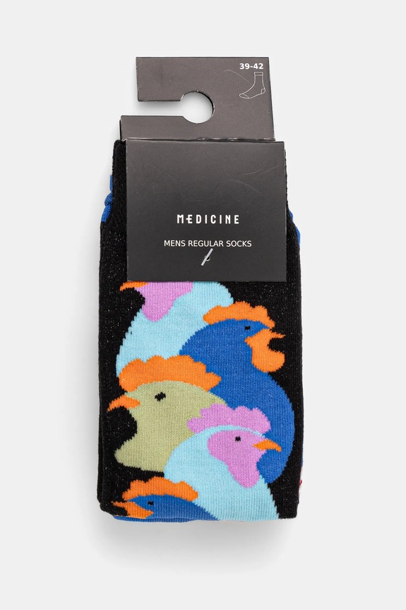 Skarpetki bawełniane męskie w kury (2-pack) kolor multicolor multicolor RS25.LGM214