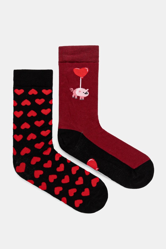 Bavlnené ponožky s motívom srdca (2-pack) viac farieb RS25.LGM215 viacfarebná RS25