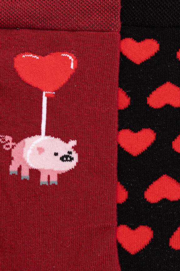 Oblečenie Bavlnené ponožky s motívom srdca (2-pack) viac farieb RS25.LGM215 viacfarebná