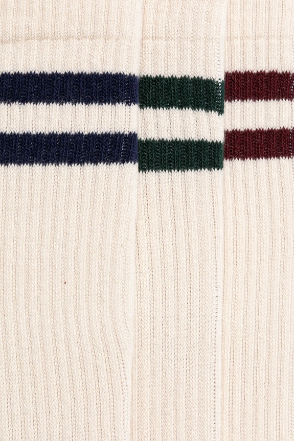 Odzież Skarpetki bawełniane męskie z paskami (3-pack) kolor beżowy RS25-LGM411 beżowy