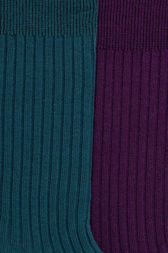 Skarpetki bawełniane męskie prążkowane (2-pack) kolor multicolor RS25.LGM412 multicolor RS25