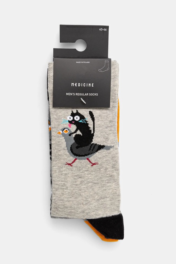 Oblečenie Bavlnené ponožky s motívom mačiek a holubov (2-pack) viac farieb RS25.LGM500 viacfarebná