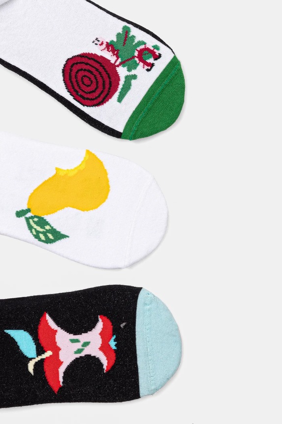Skarpetki bawełniane męskie z motywem roślinnym i zwierzęcym (3-pack) kolor multicolor RS25-LGM504 multicolor RS25