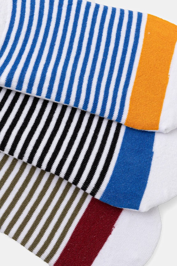 Skarpetki bawełniane męskie w pasy (3-pack) kolor multicolor RS25-LGM512 multicolor RS25