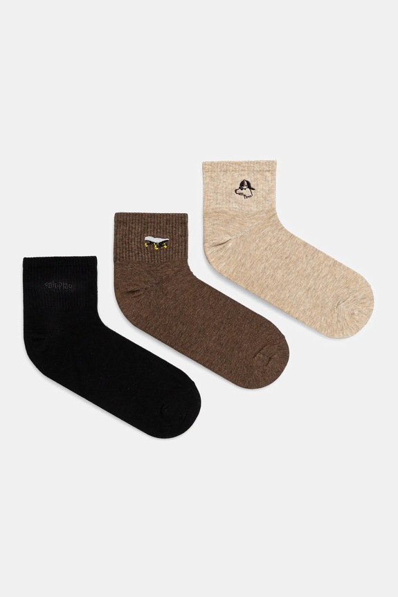 Skarpetki bawełniane męskie z ozdobnym haftem (3-pack) kolor multicolor skarpetki długie multicolor RS25.LGM603