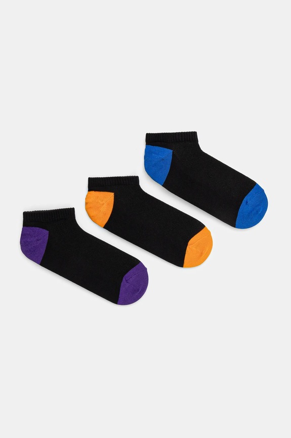 Skarpetki bawełniane męskie (3-pack) kolor czarny skarpetki krótkie czarny RS25-LGM619