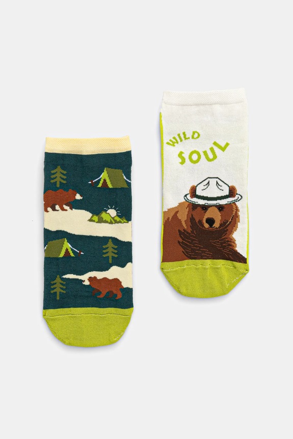 Skarpetki bawełniane męskie wzorzyste (2-pack) kolor multicolor skarpetki krótkie multicolor RS25-LGM702