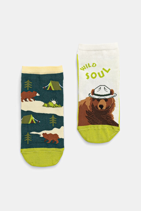 Skarpetki bawełniane męskie wzorzyste (2-pack) kolor multicolor skarpetki krótkie multicolor RS25-LGM702