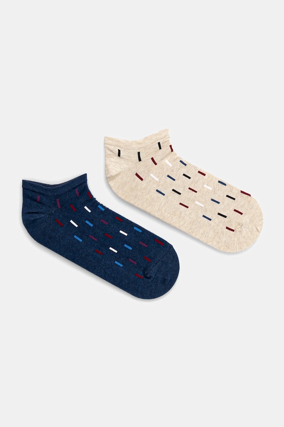 Skarpetki bawełniane męskie wzorzyste (2-pack) kolor multicolor drobny wzór multicolor RS25-LGM710