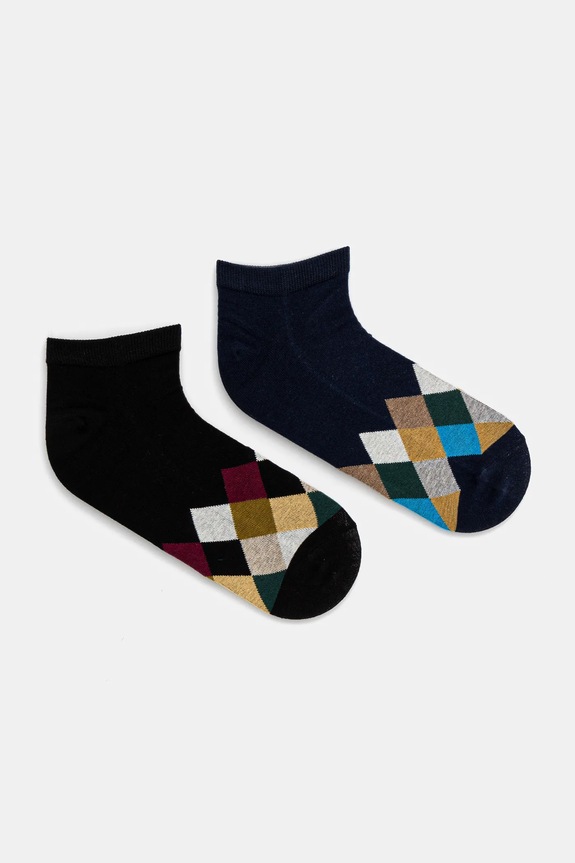 Skarpetki bawełniane męskie wzorzyste (2-pack) kolor multicolor skarpetki krótkie multicolor RS25-LGM806