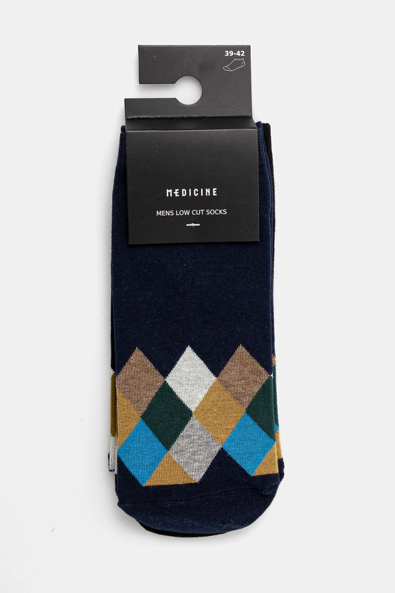 Odzież Skarpetki bawełniane męskie wzorzyste (2-pack) kolor multicolor RS25-LGM806 multicolor