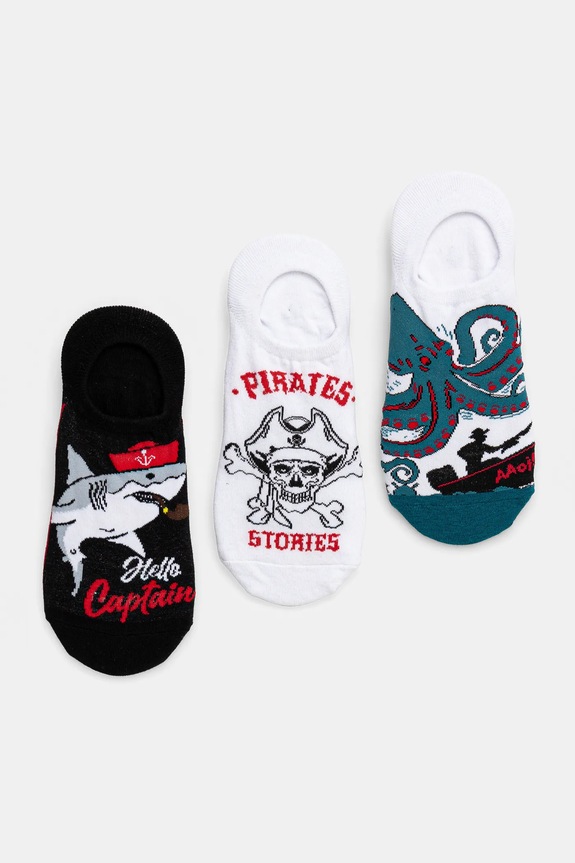 Skarpetki bawełniane męskie wzorzyste (3-pack) kolor multicolor skarpetki krótkie multicolor RS25-LGM811