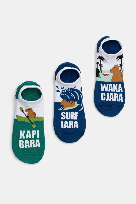 Skarpetki bawełniane męskie w kapibary (3-pack) kolor multicolor skarpetki krótkie multicolor RS25-LGM901