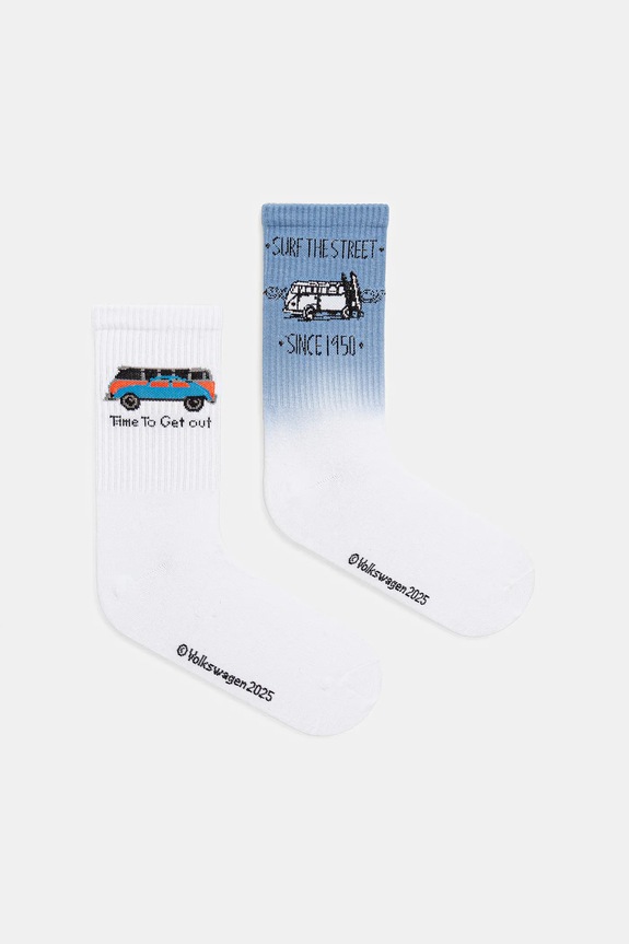 Skarpetki bawełniane męskie Volkswagen (2-pack) kolor multicolor skarpetki długie multicolor RS25-LGMA51
