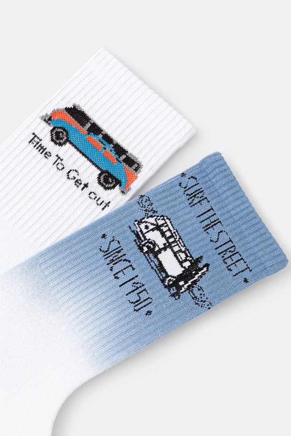 Skarpetki bawełniane męskie Volkswagen (2-pack) kolor multicolor RS25-LGMA51 multicolor RS25