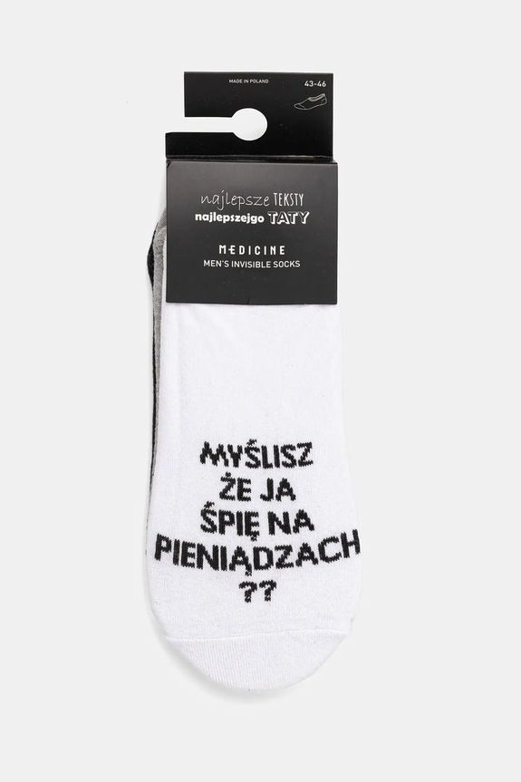 Odzież Skarpetki bawełniane męskie z napisami (3-pack) kolor multicolor RS25-LGMB06 multicolor