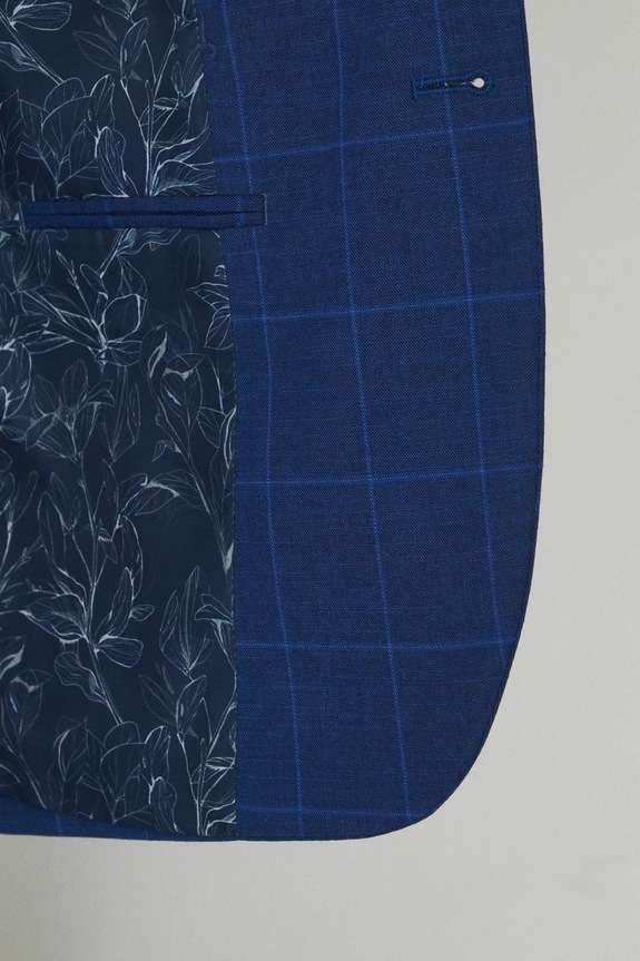 Sako slim, károvaný vzor modrá barva RS25-MKM622