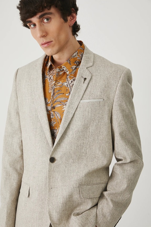 Medicine blazer din amestec de in maro RS25-MKM821