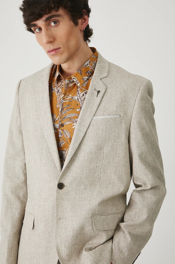 Medicine blazer din amestec de in maro RS25-MKM821