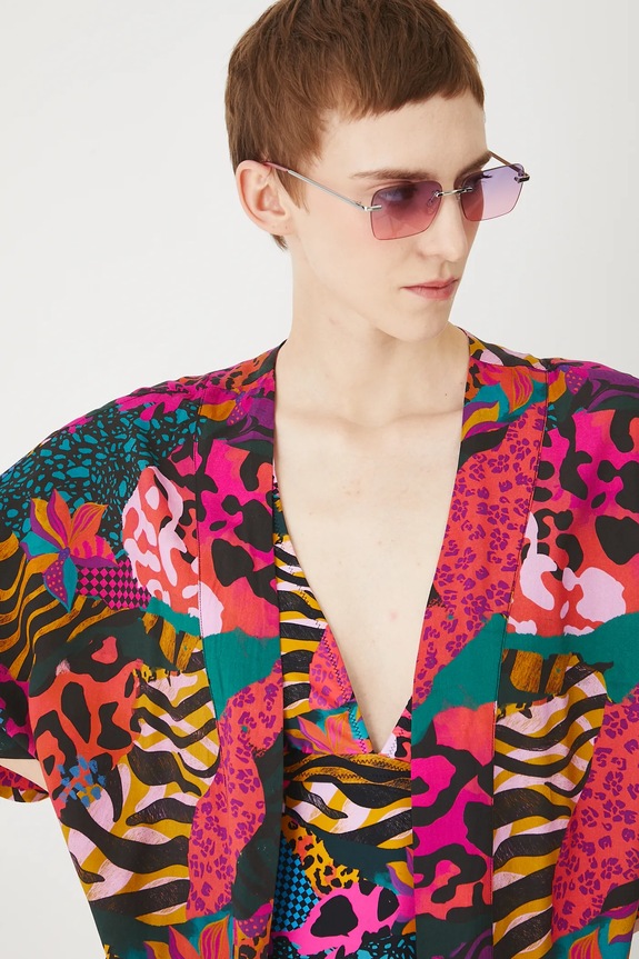 Kimono dámské se vzorem více barev RS25-NKDC00 vícebarevná