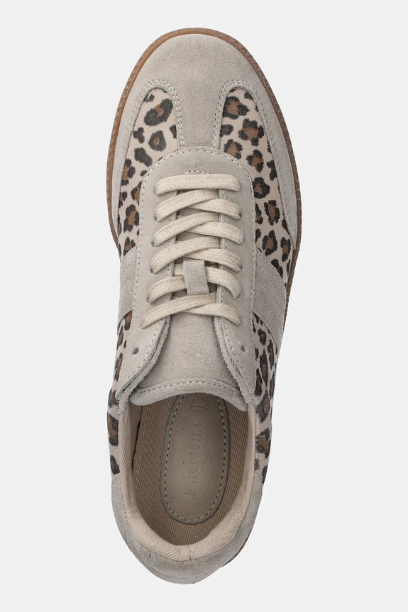 Trampki zamszowe damskie z elastyczną podeszwą kolor beżowy RS25-OBD300 beżowy