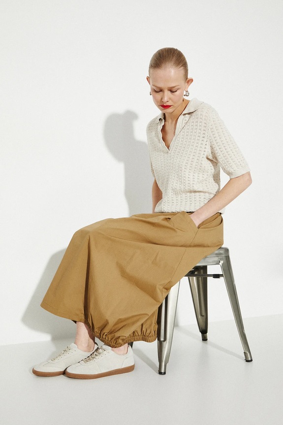 Semišové tenisky dámské béžová barva RS25-OBD300